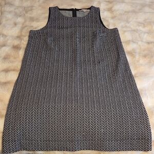 LOFT Black and White Chevron Mini Dress